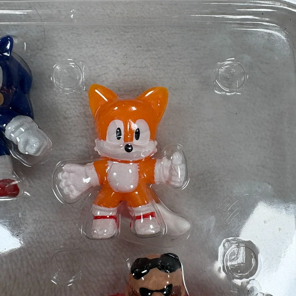 Sonic The Hedgehog Christmas Ornament Figure Lot Of 6 Plastic Clamshell